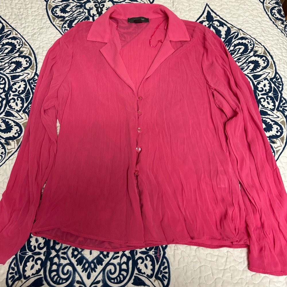 Pink button up shirt